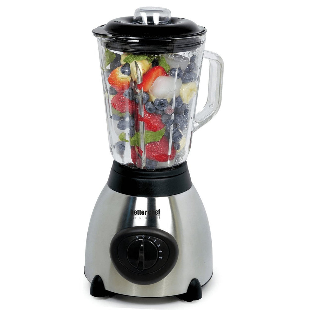 Better Chef 500W Glass Blender 5-Speed Stainless Steel Base 48oz Model IM-601S Image 2