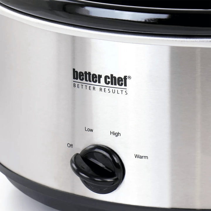 Better Chef 6 Quart Stainless Steel Slow Cooker Removable Stoneware Crock IM-469S Image 4