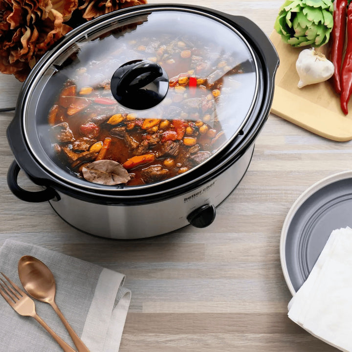 Better Chef 6 Quart Stainless Steel Slow Cooker Removable Stoneware Crock IM-469S Image 5