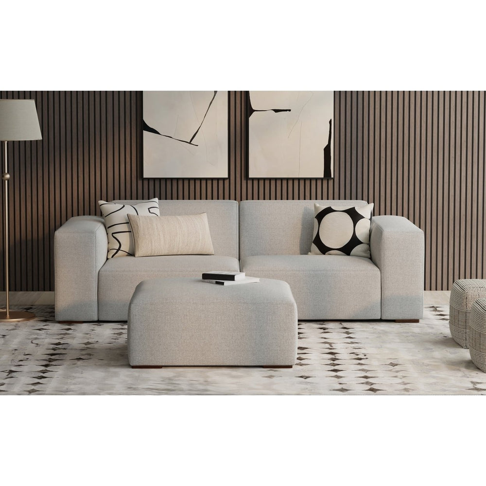 Rex 2 Seater Sofa and Ottoman Performance Fabric Modular Loveseat Set Image 2