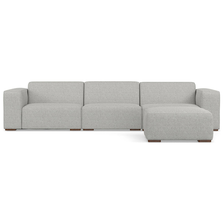 Rex 3 Seater Sofa and Ottoman Performance Fabric Modular Couch Medium Firmness Image 6