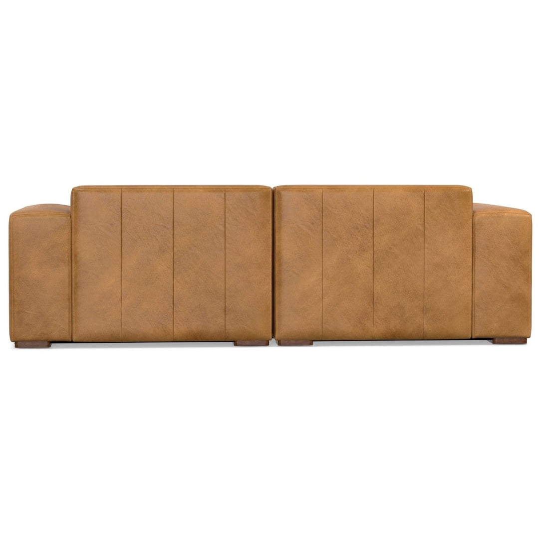 Rex 2 Seater Sofa and Ottoman Genuine Leather Oversized Loveseat Modern Design Image 7