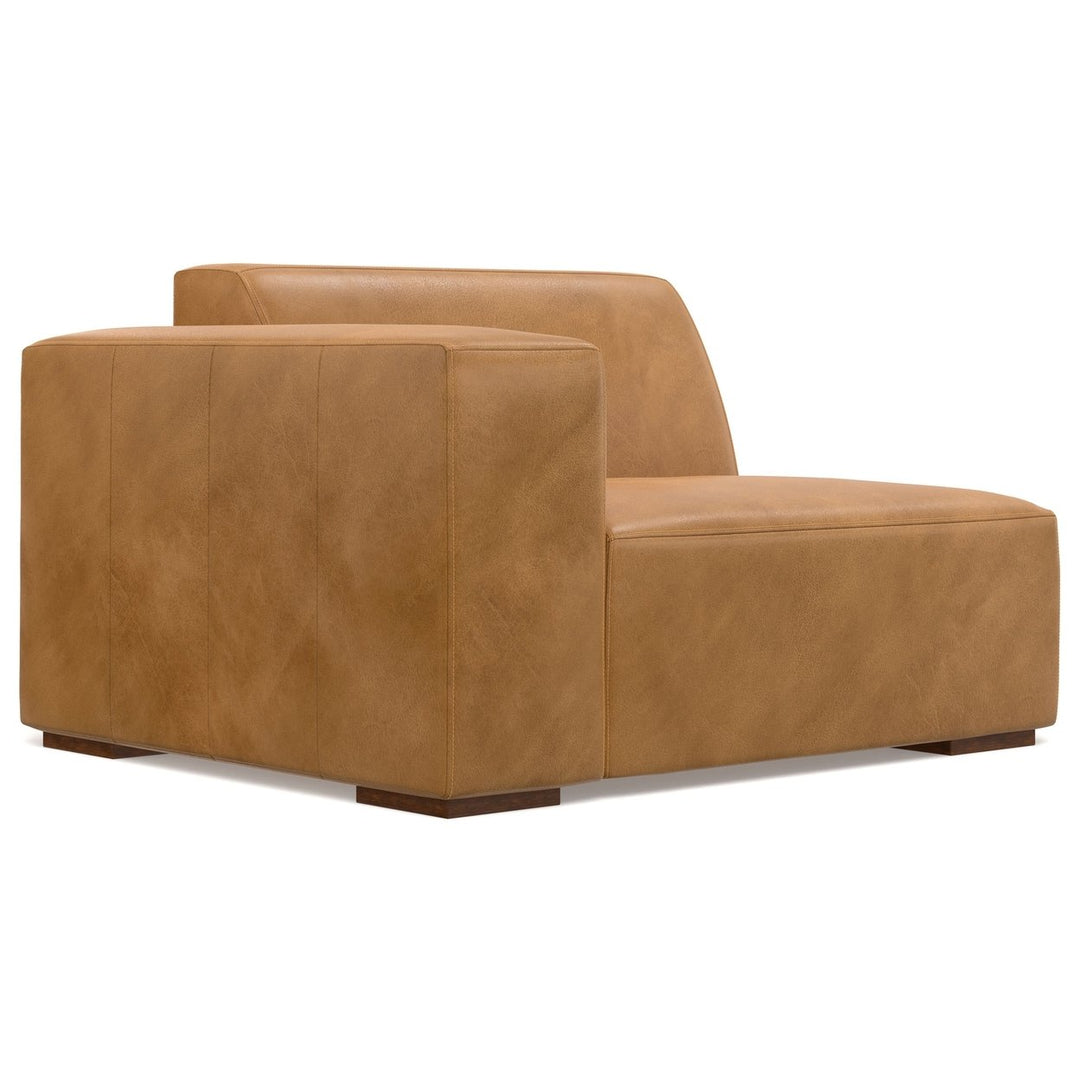 Rex 2 Seater Sofa and Ottoman Genuine Leather Oversized Loveseat Modern Design Image 9