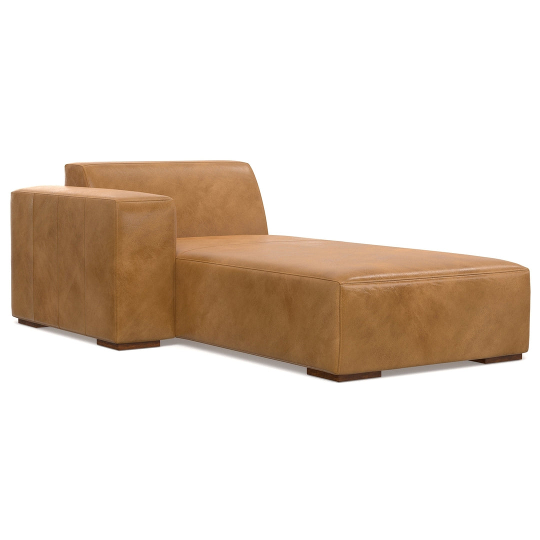 Rex 2 Seater Left Chaise Sofa Genuine Leather Modular Sectional Couch Beige Image 6