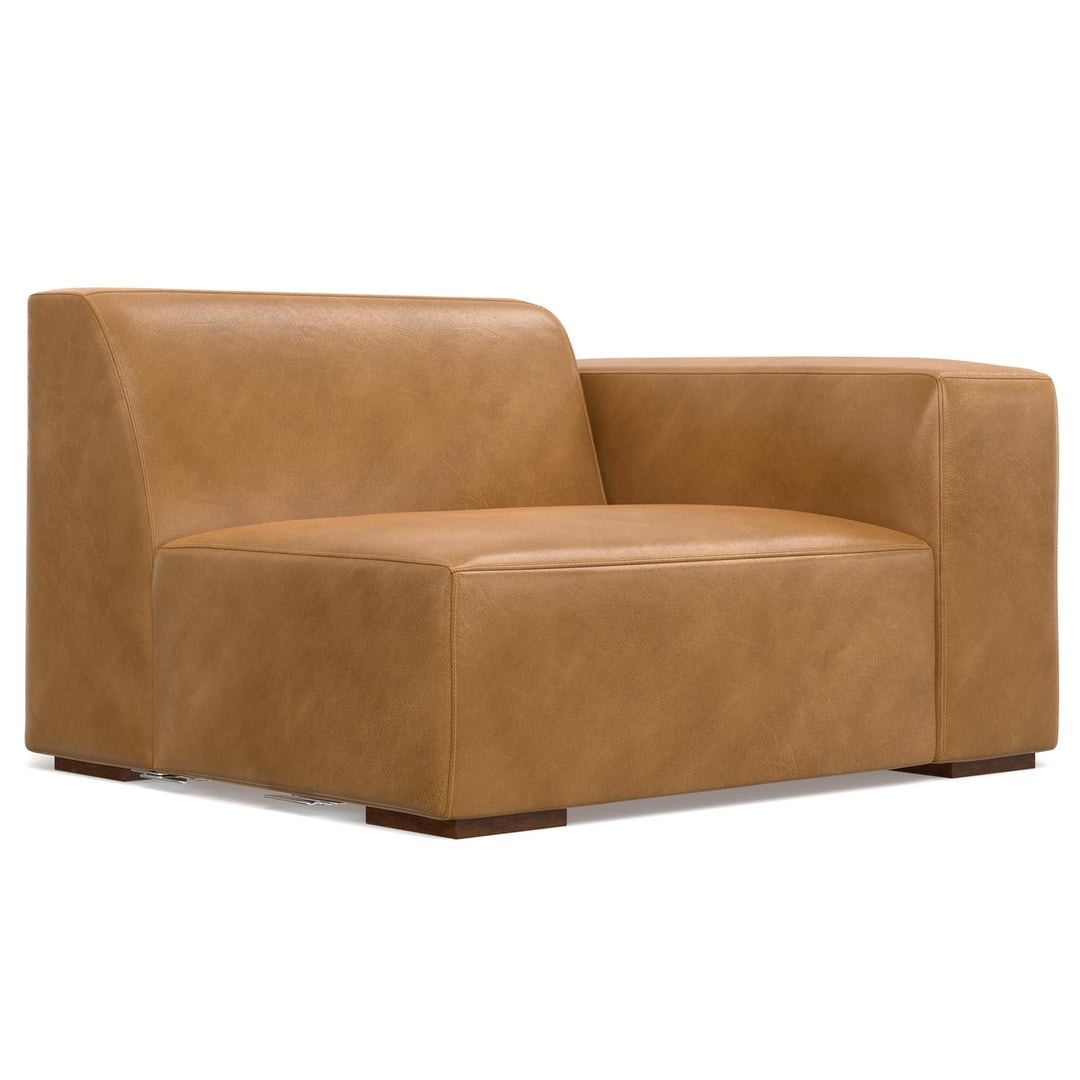 Rex 2 Seater Sofa and Ottoman Genuine Leather Oversized Loveseat Modern Design Image 11