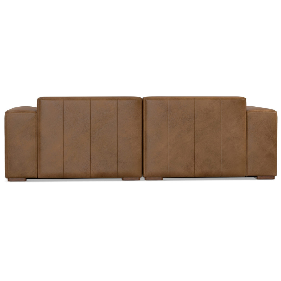 Rex 2 Seater Modular Sofa Genuine Leather Oversized Loveseat Medium Firmness Image 6