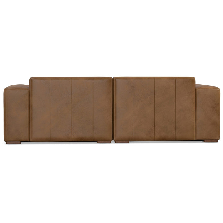 Rex 2 Seater Modular Sofa Genuine Leather Oversized Loveseat Medium Firmness Image 6