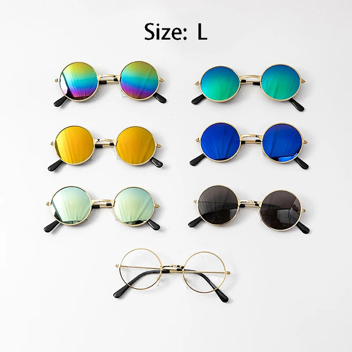 VZZ Vintage Round Cat Sunglasses Metal Glasses for Small Dogs and Cats Image 5