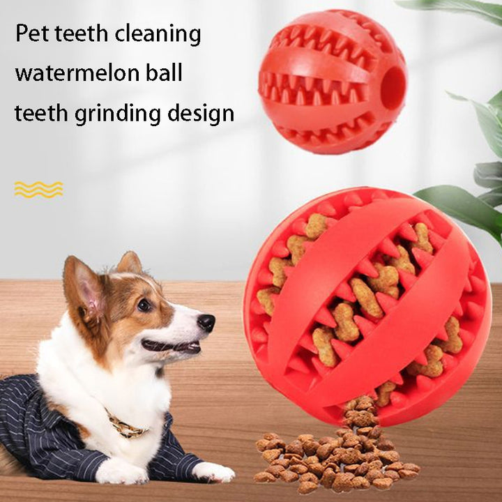 VZZ Natural Rubber Dog Chew Toy Interactive Treat Ball 5cm Extra-Tough Toy Image 2