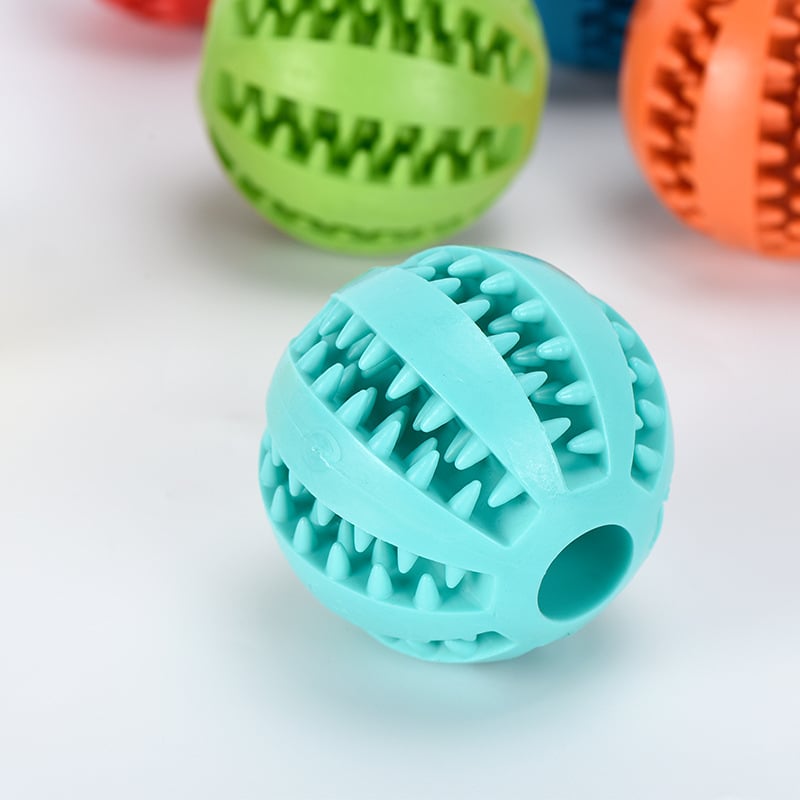 VZZ Natural Rubber Dog Chew Toy Interactive Treat Ball 5cm Extra-Tough Toy Image 1