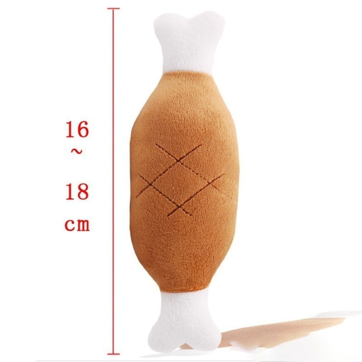 Soft Fleece Chicken Leg Dog Toy Interactive Squeak Outdoor Training Supplies Image 3