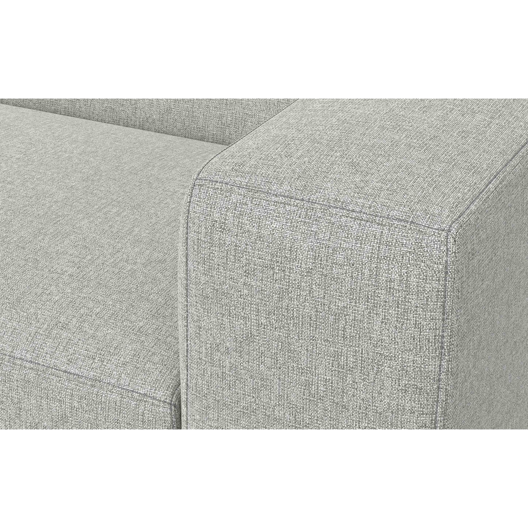 Rex Left Sectional Sofa and Ottoman Performance Fabric L-Shaped Couch Gray Image 3