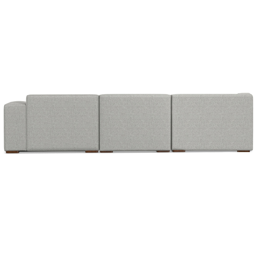 Rex Left Sectional Sofa and Ottoman Performance Fabric L-Shaped Couch Gray Image 7