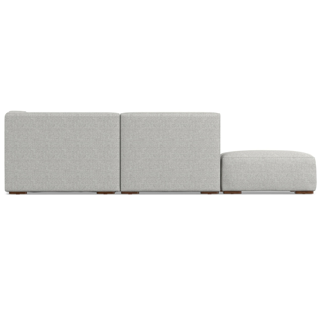 Rex Left Sectional Sofa and Ottoman Performance Fabric L-Shaped Couch Gray Image 8