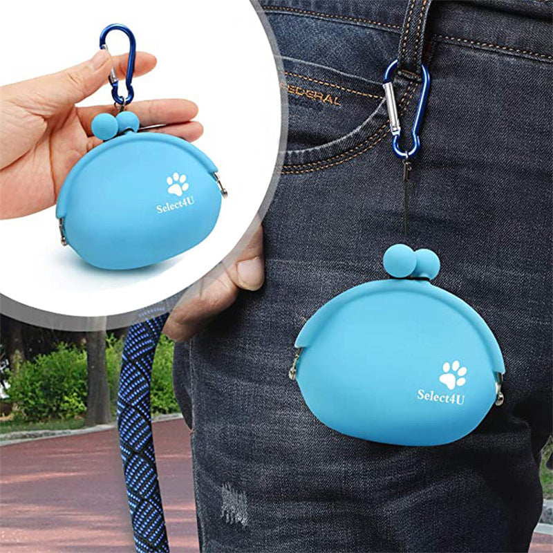 Silicone Dog Training Treat Bag Snack Pouch Portable Outdoor Travel Storage Yellow Image 4