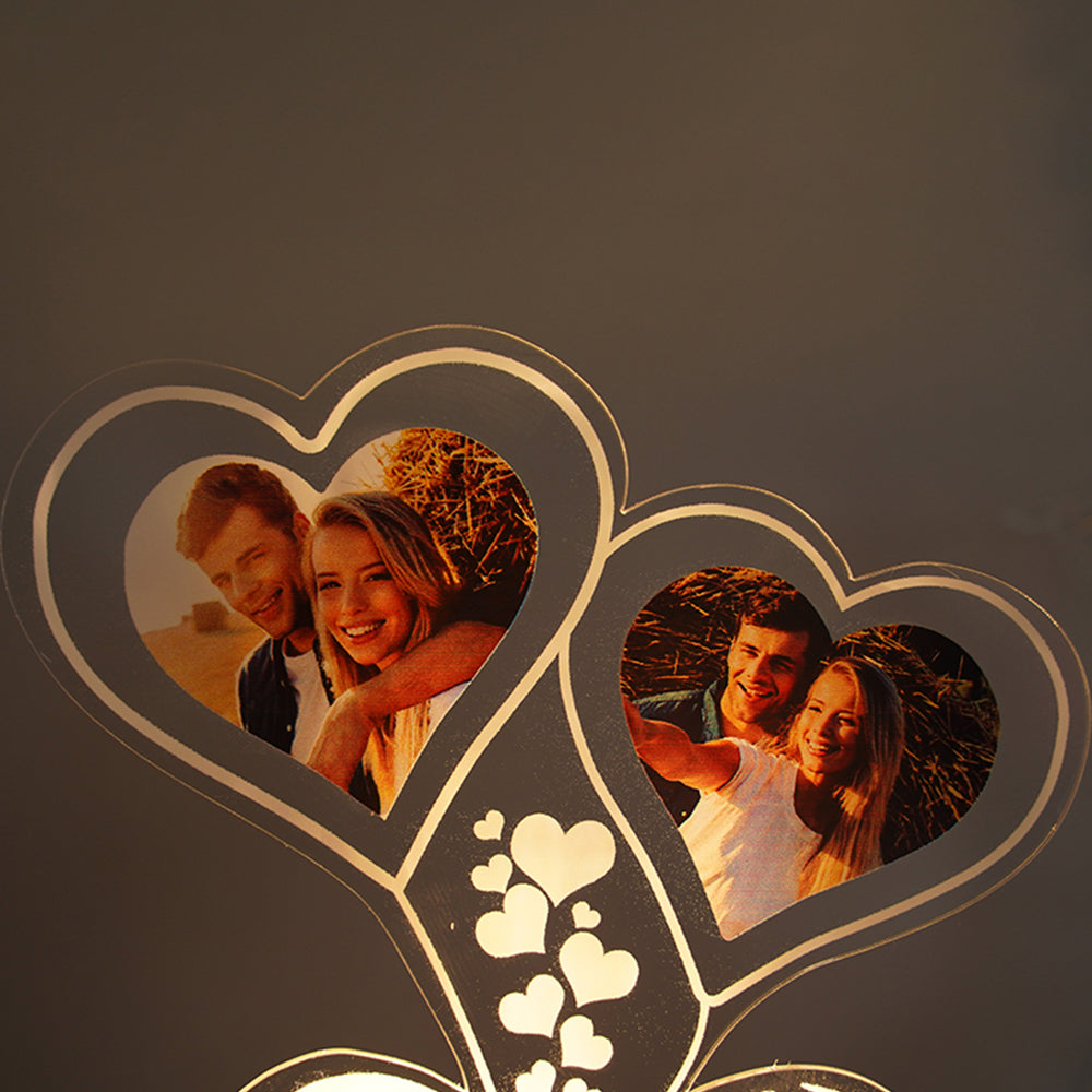 Custom Photo Night Light Engraved 3D Lamp With Photo Engagement Gift Couple Personalized Bedroom Image 2