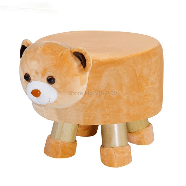 Stool Solid Wood Home Animal Stool Creative Shoe Bench Round Stool Sofa Stool Children Stool Cartoon Small Bench Image 6