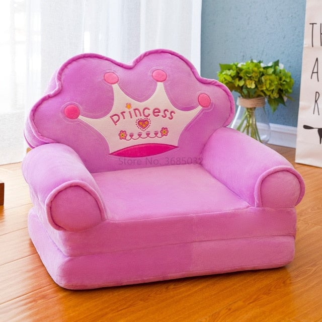 Hot Lovely Children Sofa Folding Cartoon Cute Lying Seat Baby Stool Kindergarten with Washable Cover Multicolor Image 1