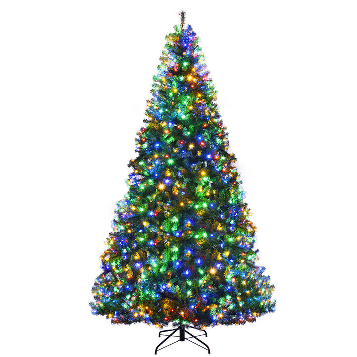 5-9FT Pre-Lit Christmas Tree Hinged Artificial Tree w/ Metal Stand LED Lights Image 8