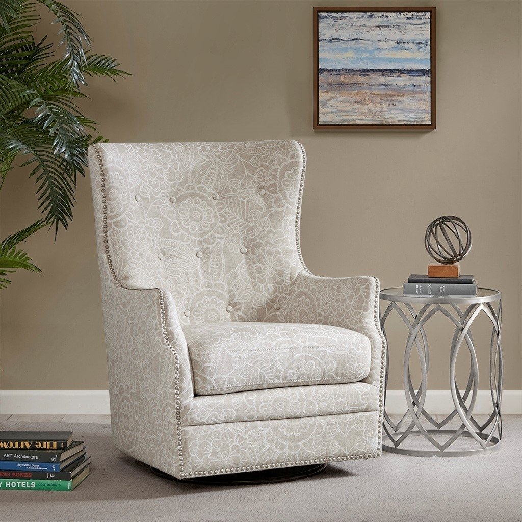 Gracie Mills Kennith Oversized Wingback-style Swivel Glider Chair - GRACE-10823 Image 4