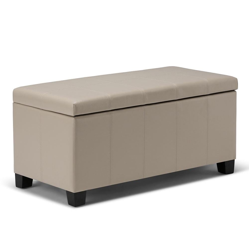 Dover Storage Ottoman Vegan Leather 36x18 Entryway Living Room Storage Furniture Image 3