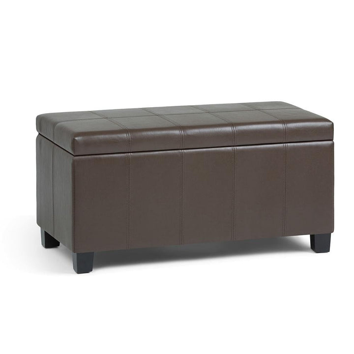 Dover Storage Ottoman Vegan Leather 36x18 Entryway Living Room Storage Furniture Image 6