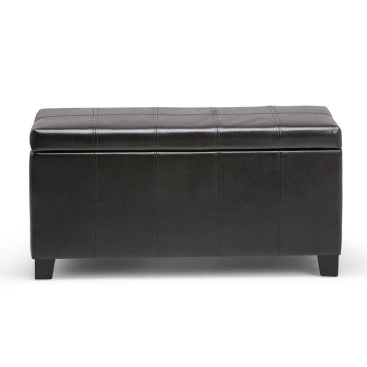 Dover Storage Ottoman Vegan Leather 36x18 Entryway Living Room Storage Furniture Image 12