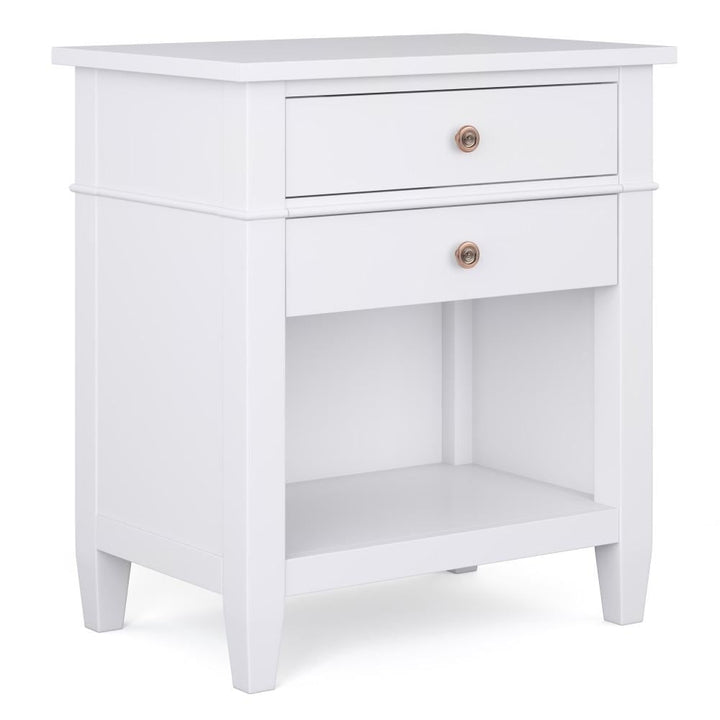 Carlton Bedside Table Solid Wood Storage 2 Drawers 16x24x26 Contemporary Design Image 1