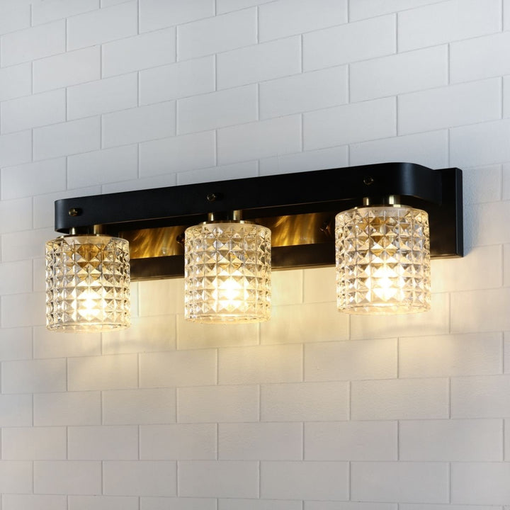 ES-DIY 3-Light LED Lights for Bathroom, Dimmable Matte Black Vanity Light,Bathroom Light Fixtures Over Mirror Image 2