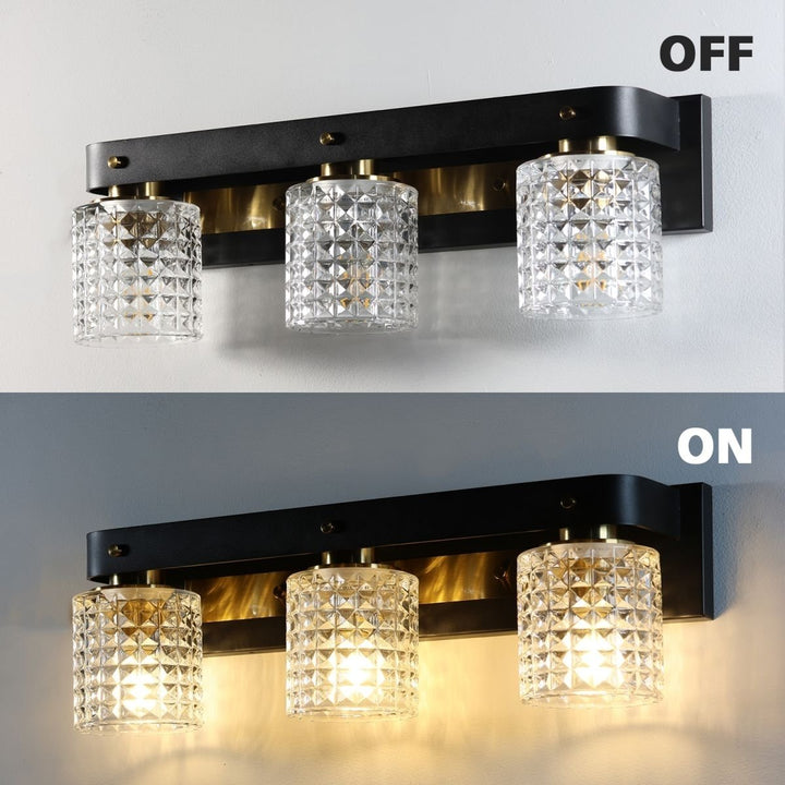 ES-DIY 3-Light LED Lights for Bathroom, Dimmable Matte Black Vanity Light,Bathroom Light Fixtures Over Mirror Image 6