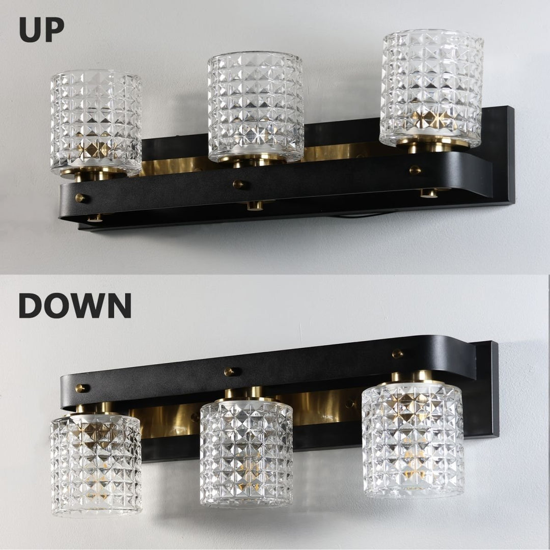 ES-DIY 3-Light LED Lights for Bathroom, Dimmable Matte Black Vanity Light,Bathroom Light Fixtures Over Mirror Image 8