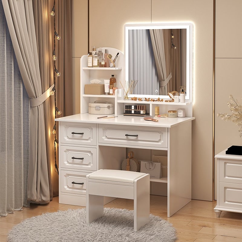 Makeup Lacquer Dressing Table Box Mirrors Drawer Toiletries Dressing Table Cabinets Living Room Penteadeira Bedroom Image 1