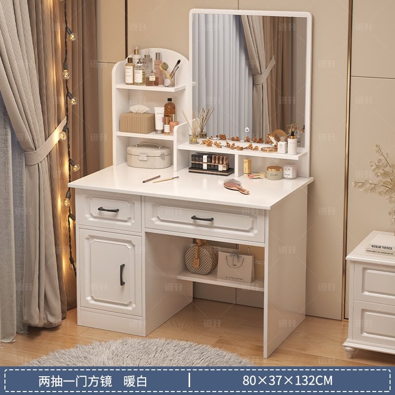 Makeup Lacquer Dressing Table Box Mirrors Drawer Toiletries Dressing Table Cabinets Living Room Penteadeira Bedroom Image 3