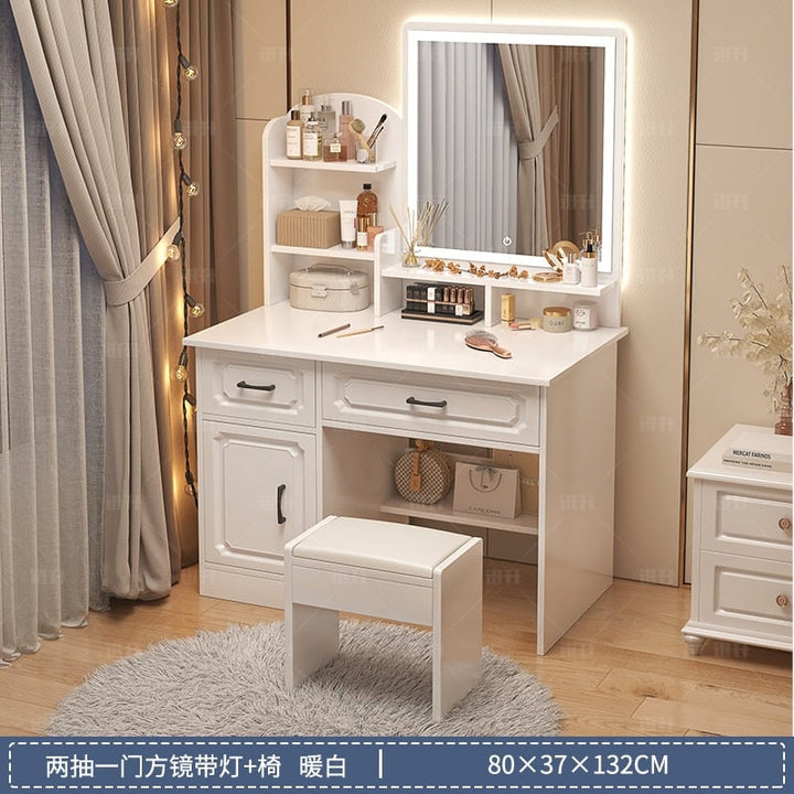 Makeup Lacquer Dressing Table Box Mirrors Drawer Toiletries Dressing Table Cabinets Living Room Penteadeira Bedroom Image 7