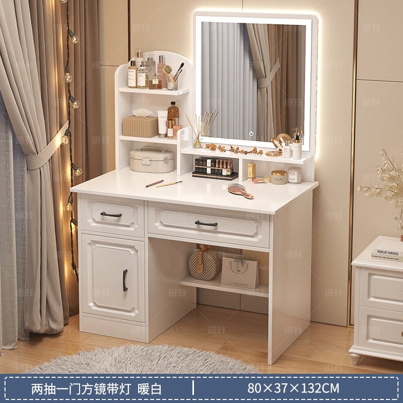 Makeup Lacquer Dressing Table Box Mirrors Drawer Toiletries Dressing Table Cabinets Living Room Penteadeira Bedroom Image 10