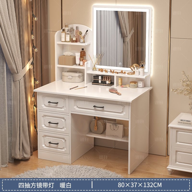 Makeup Lacquer Dressing Table Box Mirrors Drawer Toiletries Dressing Table Cabinets Living Room Penteadeira Bedroom Image 1