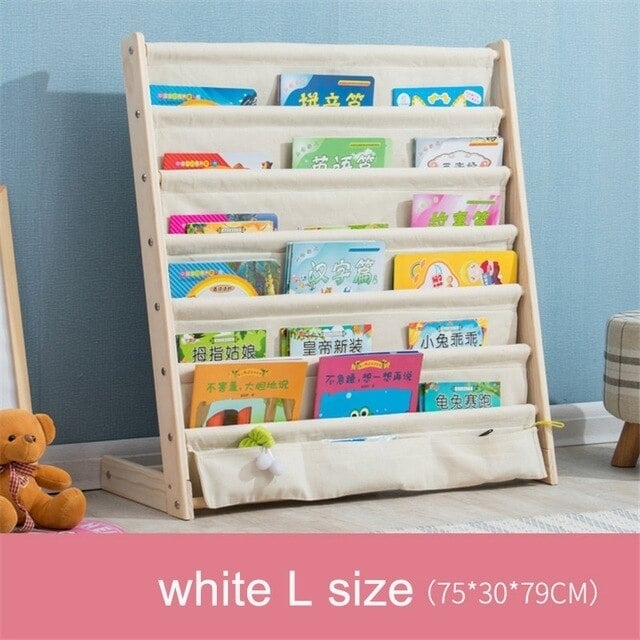 solid wood bookcase easy install book shelf kids picture book rack living room home office furniture toy shelf Image 4