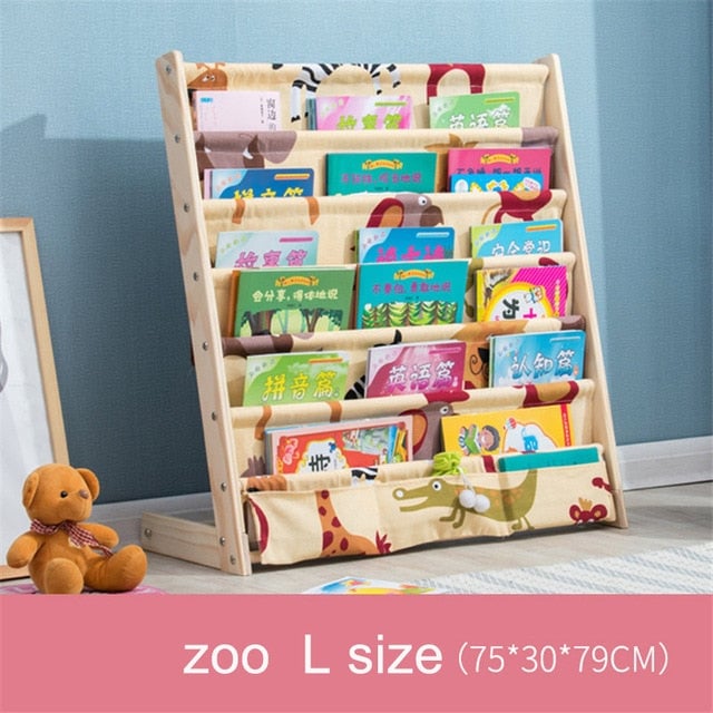 solid wood bookcase easy install book shelf kids picture book rack living room home office furniture toy shelf Image 5