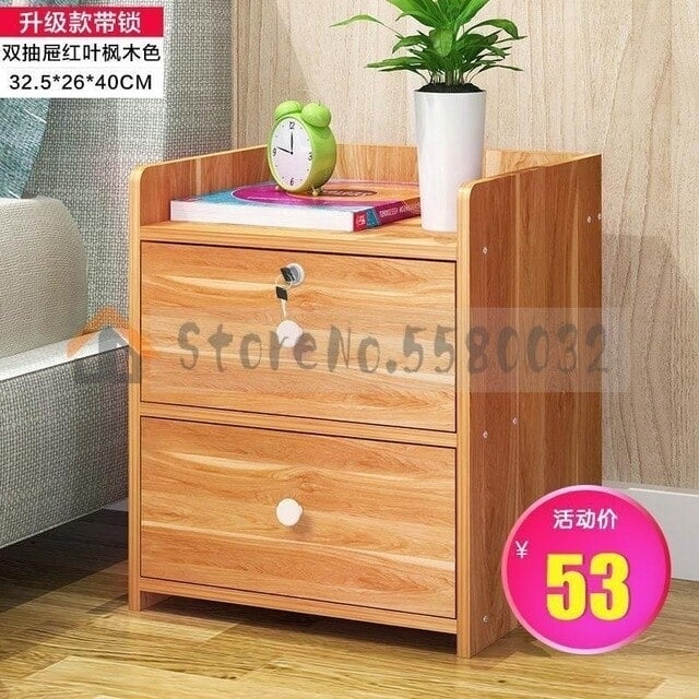 Simple bedside table shelf bedside storage small cabinet simple bedroom bedside storage cabinet multifunctional Image 7