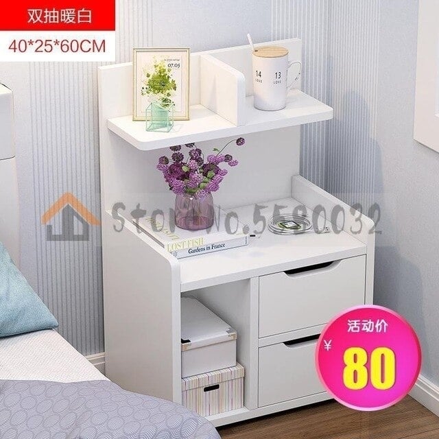 Simple bedside table shelf bedside storage small cabinet simple bedroom bedside storage cabinet multifunctional Image 11