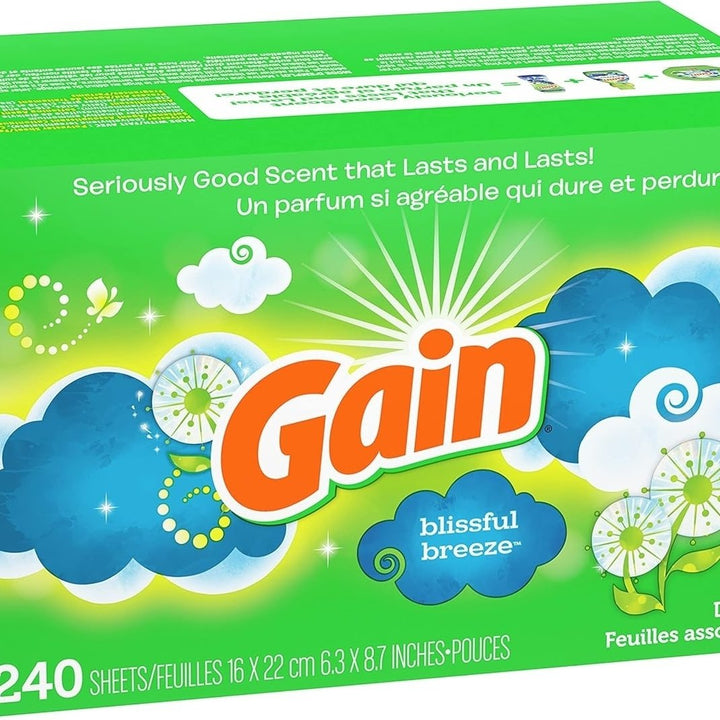 Gain Fabric Softener Dryer Sheets, Blissful Breeze, 240 Count Image 3