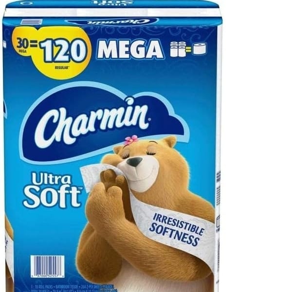 Charmin Ultra Soft Bathroom Tissue (30 Mega Rolls = 120 Regular Rolls) Toilet Paper Image 2