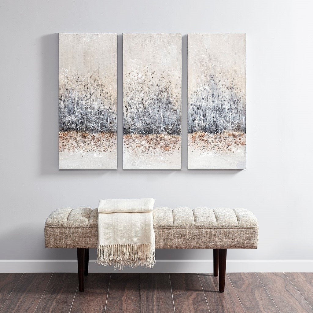 Gracie Mills Earlene 3-Piece Hand-Embellished Contemporary Canvas Art Set - GRACE-11483 Image 5