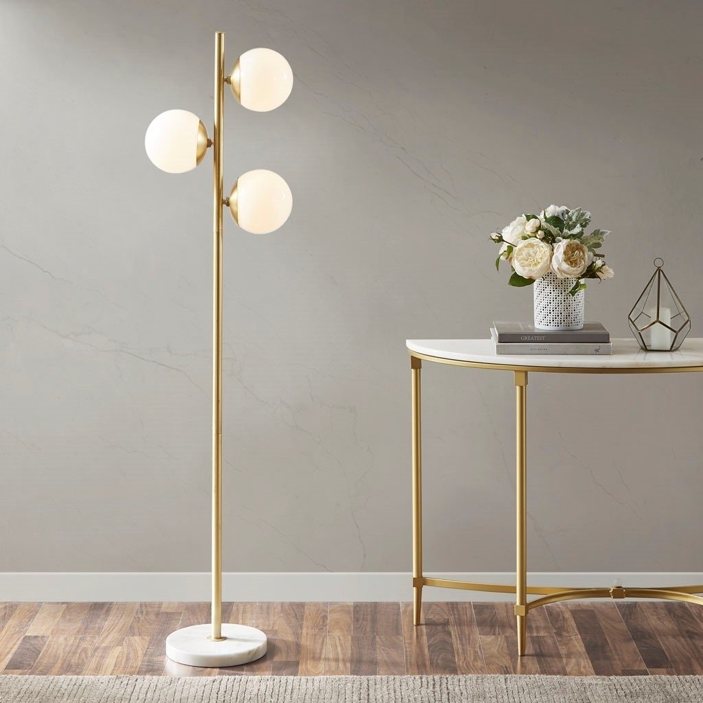 Gracie Mills Lindy 3-Globe Light Floor Lamp with Marble Base - GRACE-9668 Image 3