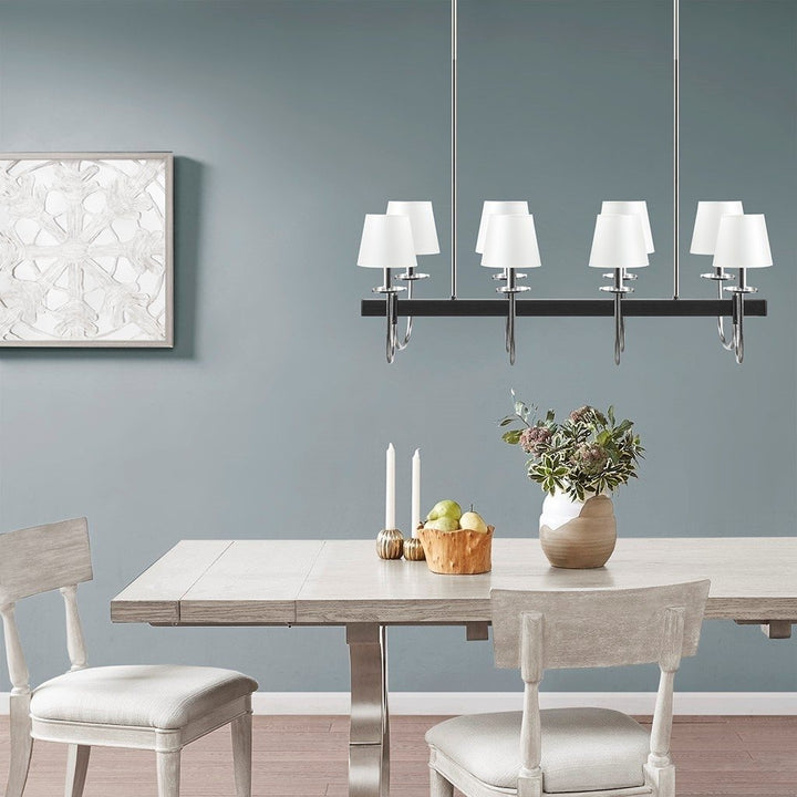 Gracie Mills Murillo 8-Light Rectangular Chandelier with Drum Shades - GRACE-14939 Image 3