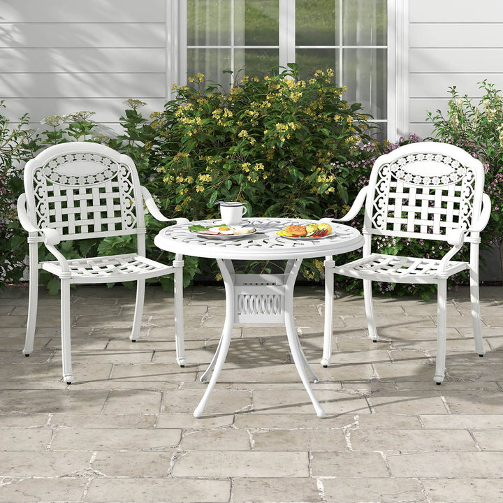 4 Pieces Cast aluminum patio chair bistro dining chair outdoor cast aluminum chair Image 5