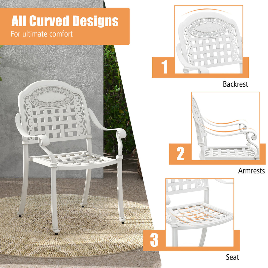 4 Pieces Cast aluminum patio chair bistro dining chair outdoor cast aluminum chair Image 6