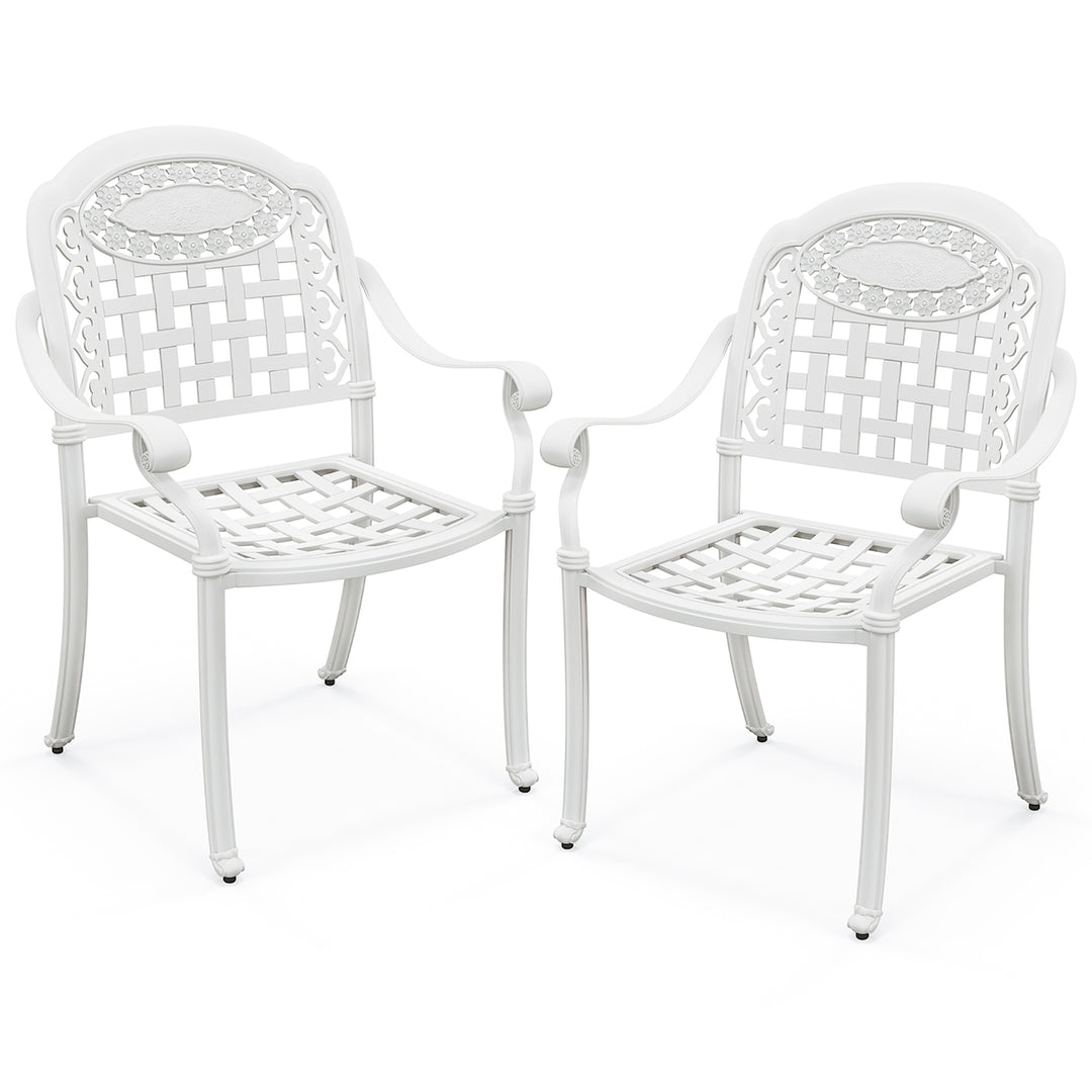 4 Pieces Cast aluminum patio chair bistro dining chair outdoor cast aluminum chair Image 10