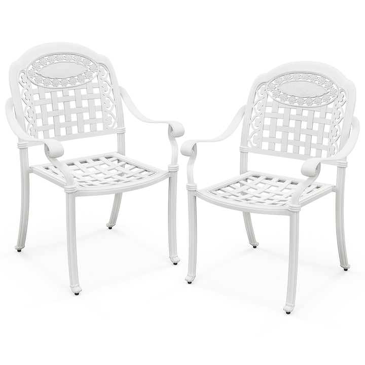 4 Pieces Cast aluminum patio chair bistro dining chair outdoor cast aluminum chair Image 10