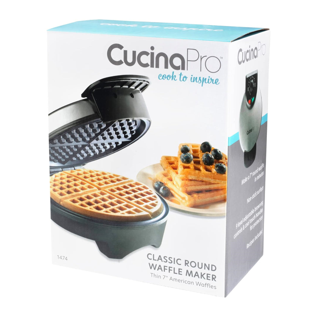 Cucina Pro Waffle Maker Non-Stick 7 Inch Adjustable Browning American Style Image 6